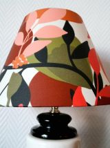 Lampe céramique vintage et abat-jour aux fruits 
