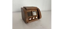 Distributeur cigarettes vintage 1950 radio TSF bois Bakélite