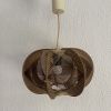 Suspension vintage 1960 scandinave lustre fil et bois - 30 x