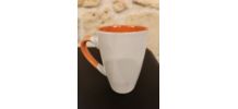Lot 6 tasses orange et blanches – 10 cl – parfait état