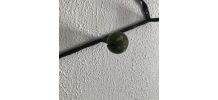 Portemanteau vintage 1960 coeur 5 patères boules bois - 60 c