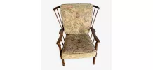 Rare ensemble fauteuils et banquette éventail
