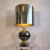 Magnifique grande lampe italienne 1960 céramique / or 