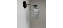 ANCIENNE APPLIQUE METAL ET VERRE VINTAGE