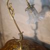 lampe de 1900 a 1930 bronze et laiton et magnifique tulipe  