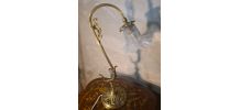 lampe de 1900 a 1930 bronze et laiton et magnifique tulipe  