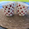 Lot de 4 tasses à pois Digoin Sarreguemines