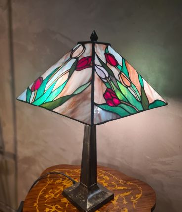 lampe 1975 a 85 origine europe abat jour verre vitrail style