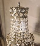 lampe bronze et laiton de table 40x20 a pampilles cristal ve