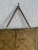 Miroir vintage 1900 triptyque barbier Art Nouveau doré - 21 
