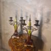 paire de chandelier autrichien antique en bronze, style Art 