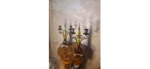paire de chandelier autrichien antique en bronze, style Art 