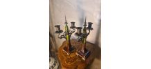 paire de chandelier autrichien antique en bronze, style Art 
