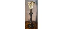 lampe  ceramique 51x14  abat jour verre vitrail tiﬀany 