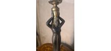 lampe  ceramique 51x14  abat jour verre vitrail tiﬀany 