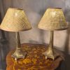 paire lampe regule doré 1960 chevets 35x21 avec abat jour ca