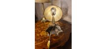 paire lampe regule doré 1960 chevets 35x21 avec abat jour ca