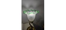 Petite lampe à poser pied laiton et tulipe Art déco 