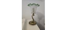 Petite lampe à poser pied laiton et tulipe Art déco 