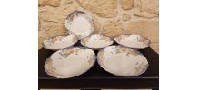 Lot 6 assiettes creuses Arcopal fleuries – Vintage 70/80