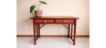Grand bureau en rotin vintage style Maugrion 1960