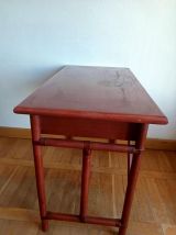 Grand bureau en rotin vintage style Maugrion 1960