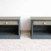 Paire de chevets en rotin vintage style Maugrion 