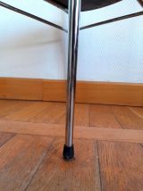 Trois chaises mid century skaï et chrome 1950 