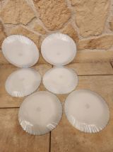 Lot 6 assiettes plates Arcopal fleuries – Vintage 70/80