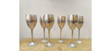 6 verres sur pied métal vintage 1970 