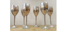 6 verres sur pied métal vintage 1970 