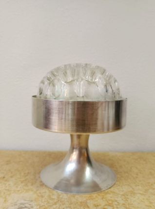 Pique fleurs space age métal argenté 1970 