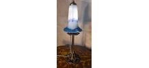 lampe bronze art nouveau tulipe pate de verre signé lumieres