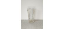 Vase ancien verre chevron ciselé – Style Art déco