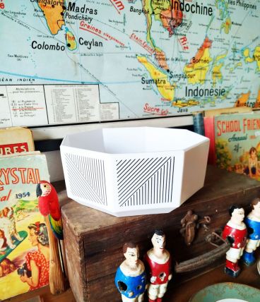 Saladier blanc  octogonal  céramique Octime Arcopal retro