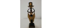 Statuette Serviteur nubien figurine Egyptienne avec bougie -