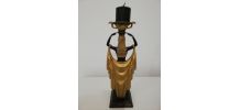 Statuette Serviteur nubien figurine Egyptienne avec bougie -