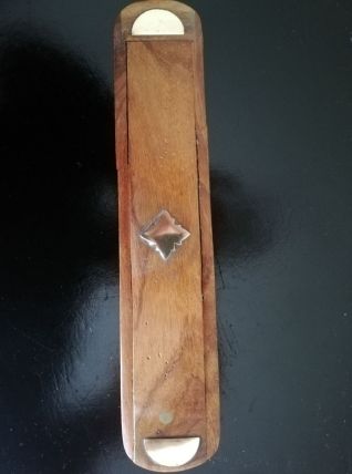 Plumier D'écolier En Bois Et Laiton Ancien 