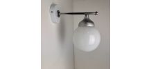 ANCIENNE APPLIQUE METAL ET OPALINE VINTAGE