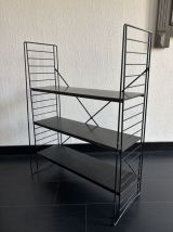 Etagère vintage 1950 tomado sur pieds design A.Dekker noire 