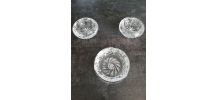 Lot de 3 cendriers en cristal de Pologne