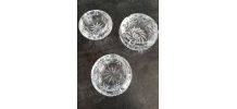 Lot de 3 cendriers en cristal de Pologne