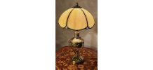 lampe a petrol laiton vintage elec ok abat jour verre et plo