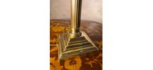 lampe laiton colonne corinthienne  abat jour pate de verre 4