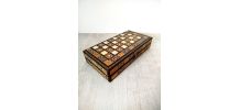 Jeu Backgammon bois et nacre | Jeu société décoratif rétro