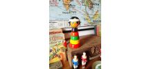 Figurine Indienne Jeu Bois | Educalux 1980  | jouet éducatif
