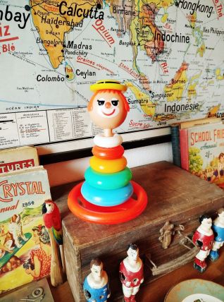 Clown Culbuto vintage | Educalux | jouet ancien déco rétro