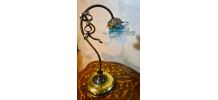 lampe laiton 1975  elec ok superbe tulipe bleu translucide 4