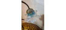 lampe laiton 1975  elec ok superbe tulipe bleu translucide 4