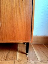 Meuble à chaussures en merisier mid-century vintage 